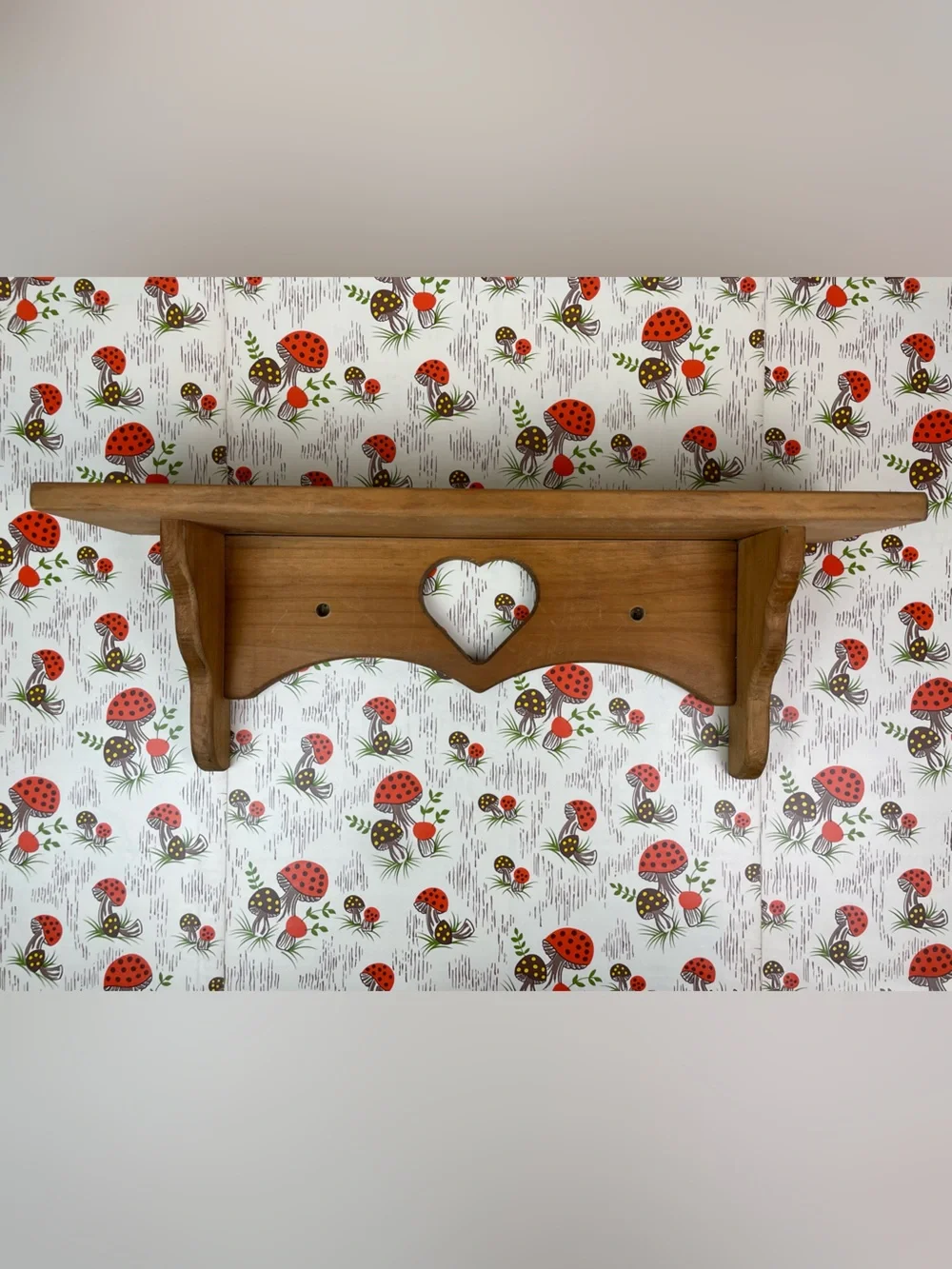 Vintage Wooden Heart Shelf Display Wood Trinket Shelf